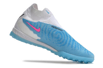 Nike Phantom GX Elite DF Link TF High-Tops Soccer Shoes - White/Blue/Pink