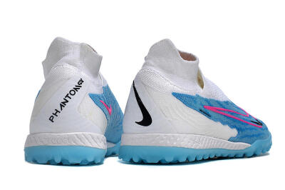 Nike Phantom GX Elite DF Link TF High-Tops Soccer Shoes - White/Blue/Pink