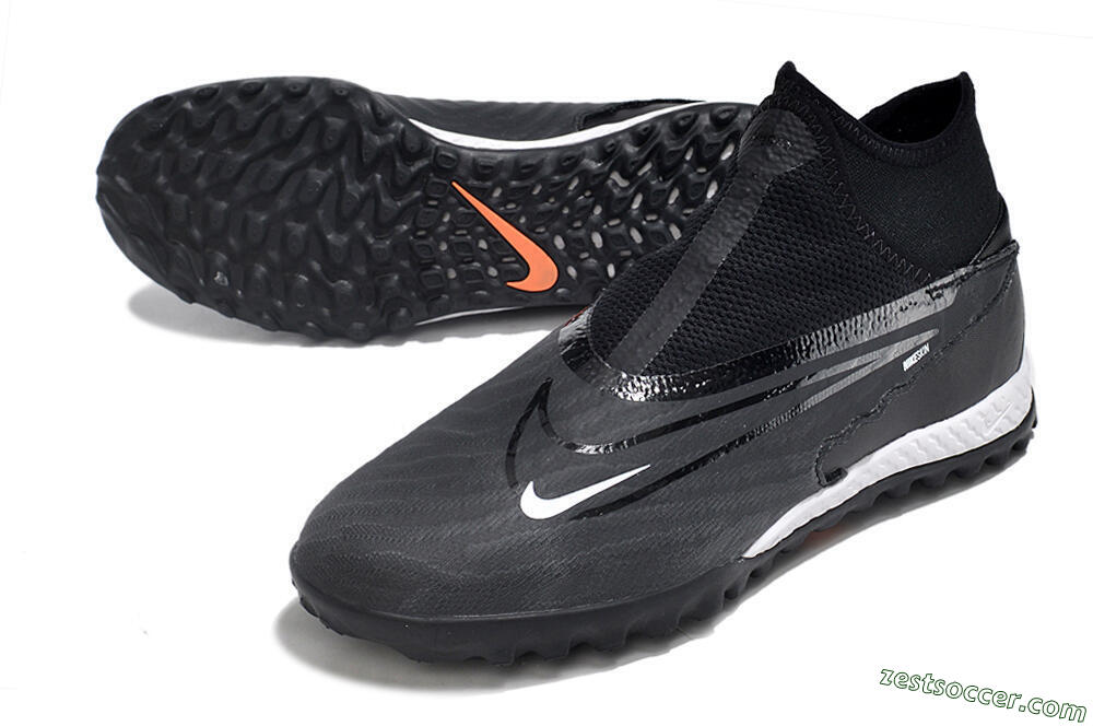 Nike Phantom GX Elite DF Link TF High-Tops Soccer Shoes - Black/Grey/White 3