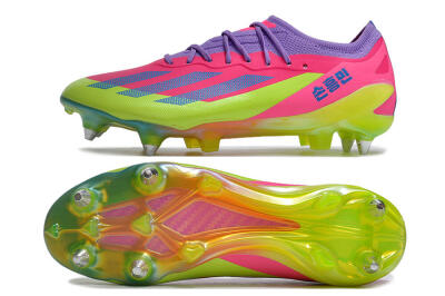 Adidas X Crazyfast.1 SG Low-Tops Soccer Cleats - Purple/Pink/Blue/Yellow