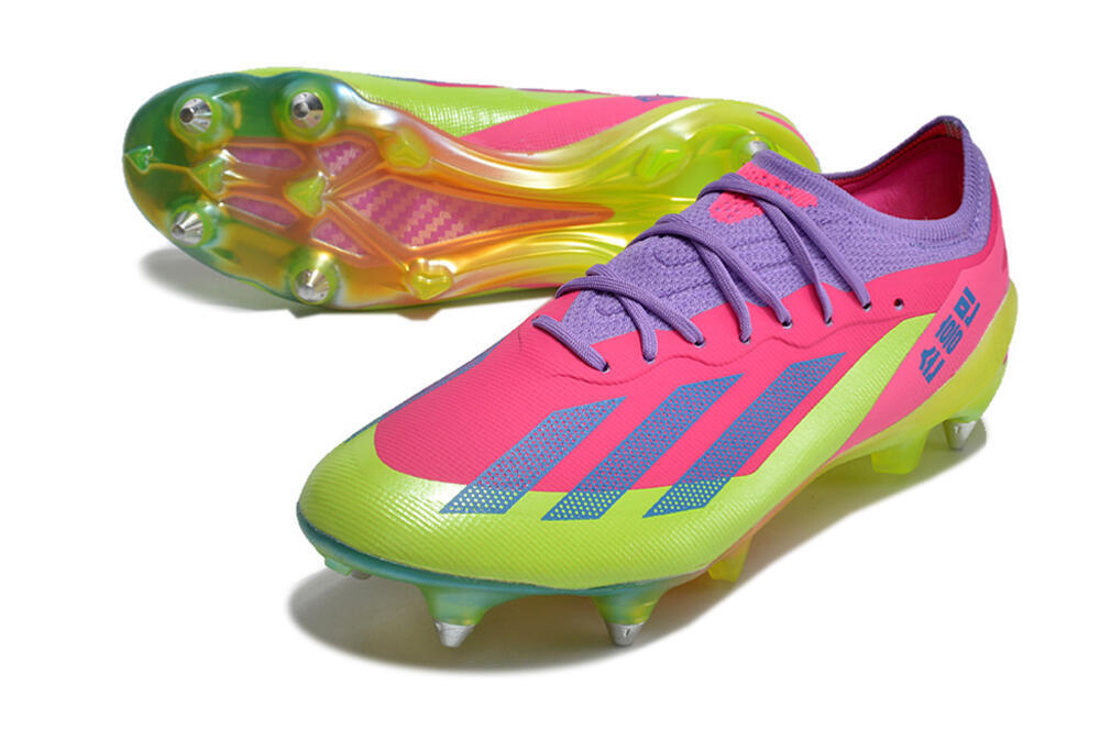 Adidas X Crazyfast.1 SG Low-Tops Soccer Cleats - Purple/Pink/Blue/Yellow 3