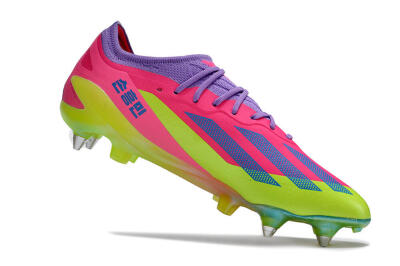 Adidas X Crazyfast.1 SG Low-Tops Soccer Cleats - Purple/Pink/Blue/Yellow