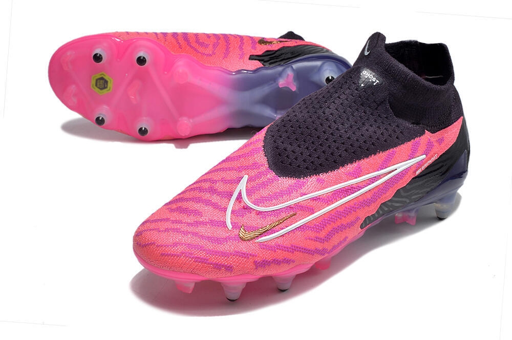 Nike Phantom GX Elite Link Pro SG High-Tops Soccer Cleats - Pink/White/Black 3