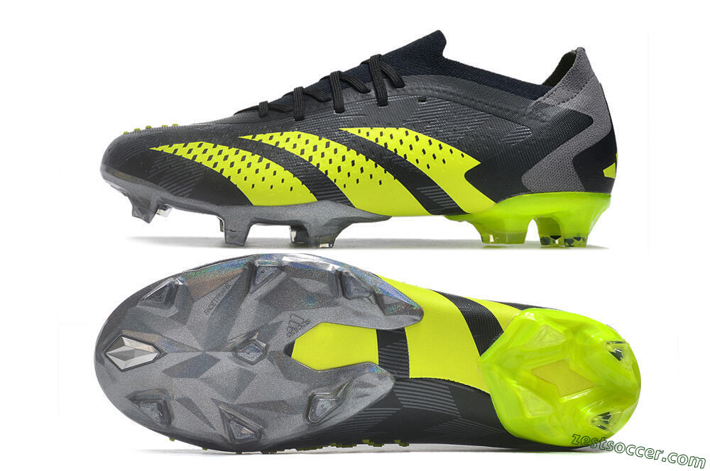 Adidas Predator Accuracy Paul Pogba.1 FG Low-Tops Soccer Cleats - Grey/Black/Yellow 1
