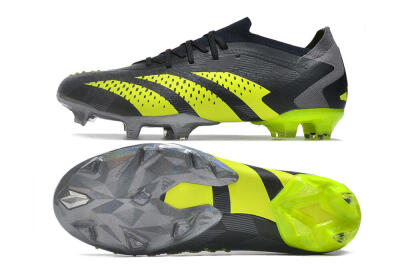 Adidas Predator Accuracy Paul Pogba.1 FG Low-Tops Soccer Cleats - Grey/Black/Yellow