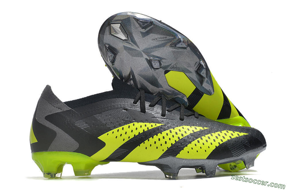 Adidas Predator Accuracy Paul Pogba.1 FG Low-Tops Soccer Cleats - Grey/Black/Yellow 0