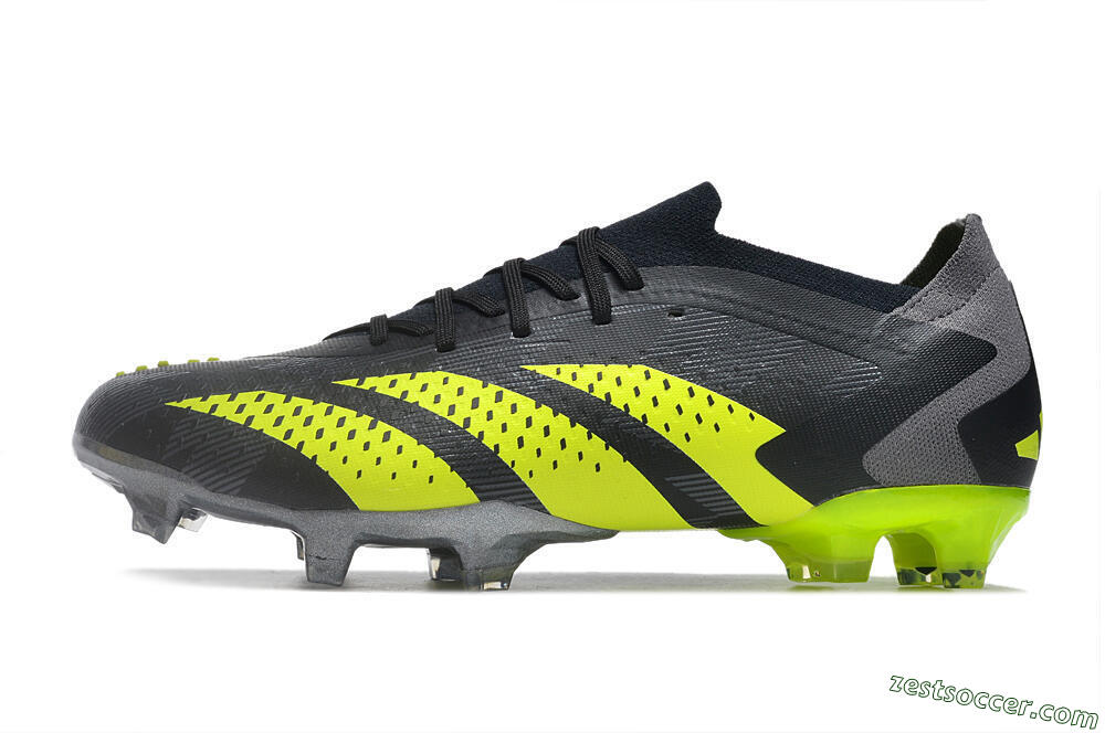 Adidas Predator Accuracy Paul Pogba.1 FG Low-Tops Soccer Cleats - Grey/Black/Yellow 2