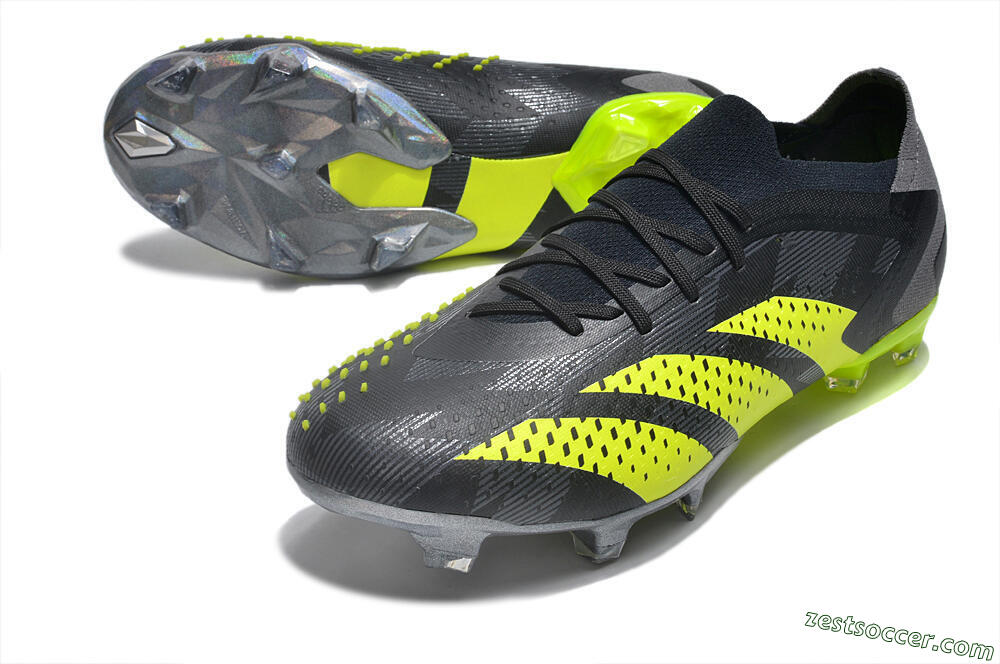 Adidas Predator Accuracy Paul Pogba.1 FG Low-Tops Soccer Cleats - Grey/Black/Yellow 3