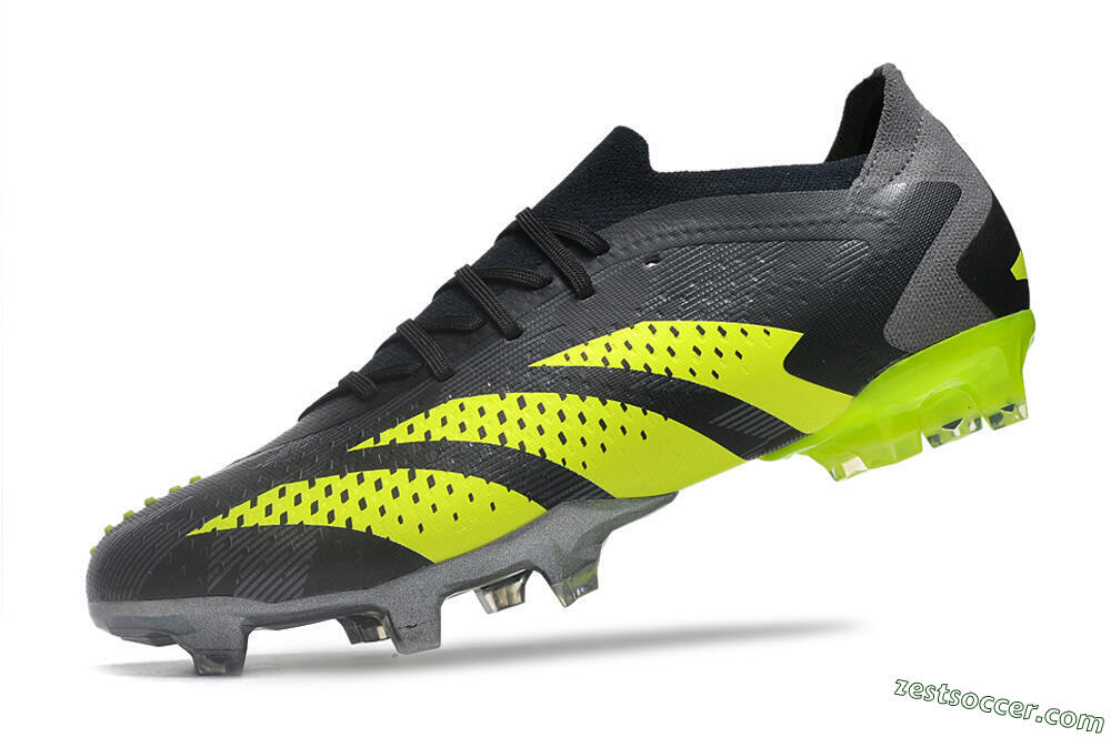 Adidas Predator Accuracy Paul Pogba.1 FG Low-Tops Soccer Cleats - Grey/Black/Yellow 5