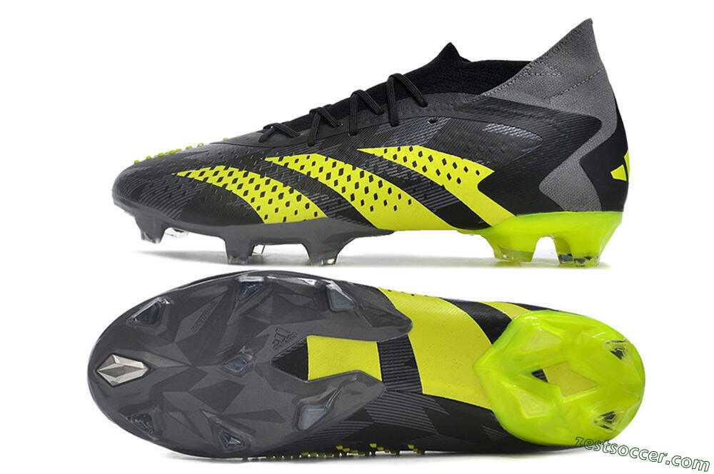 Adidas Predator Accuracy.1 FG High-Tops Soccer Cleats - Black/Grey/Yellow 1