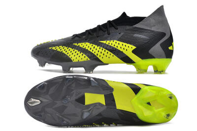 Adidas Predator Accuracy.1 FG High-Tops Soccer Cleats - Black/Grey/Yellow