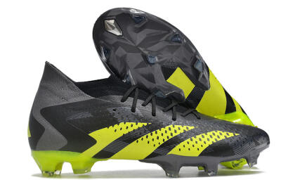 Adidas Predator Accuracy.1 FG High-Tops Soccer Cleats - Black/Grey/Yellow