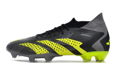 Adidas Predator Accuracy.1 FG High-Tops Soccer Cleats - Black/Grey/Yellow