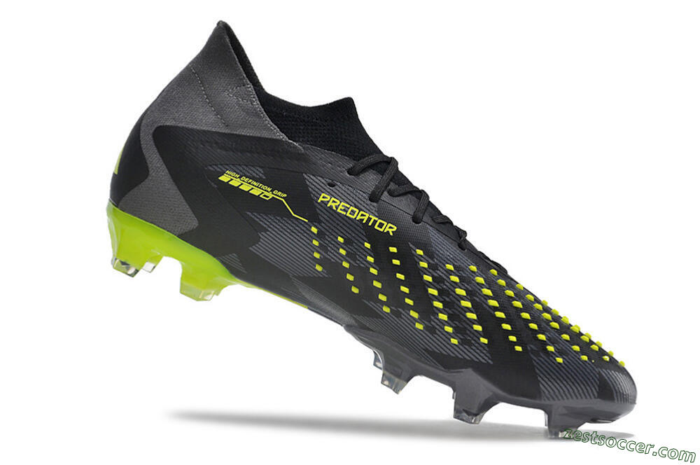Adidas Predator Accuracy.1 FG High-Tops Soccer Cleats - Black/Grey/Yellow 4