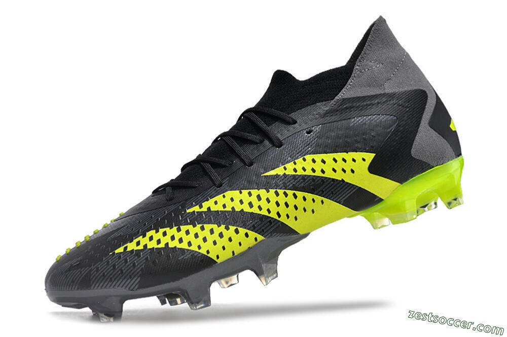 Adidas Predator Accuracy.1 FG High-Tops Soccer Cleats - Black/Grey/Yellow 5