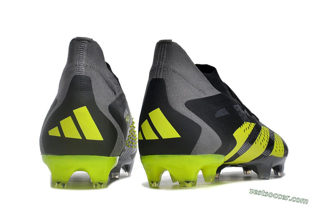 Adidas Predator Accuracy.1 FG High-Tops Soccer Cleats - Black/Grey/Yellow 6