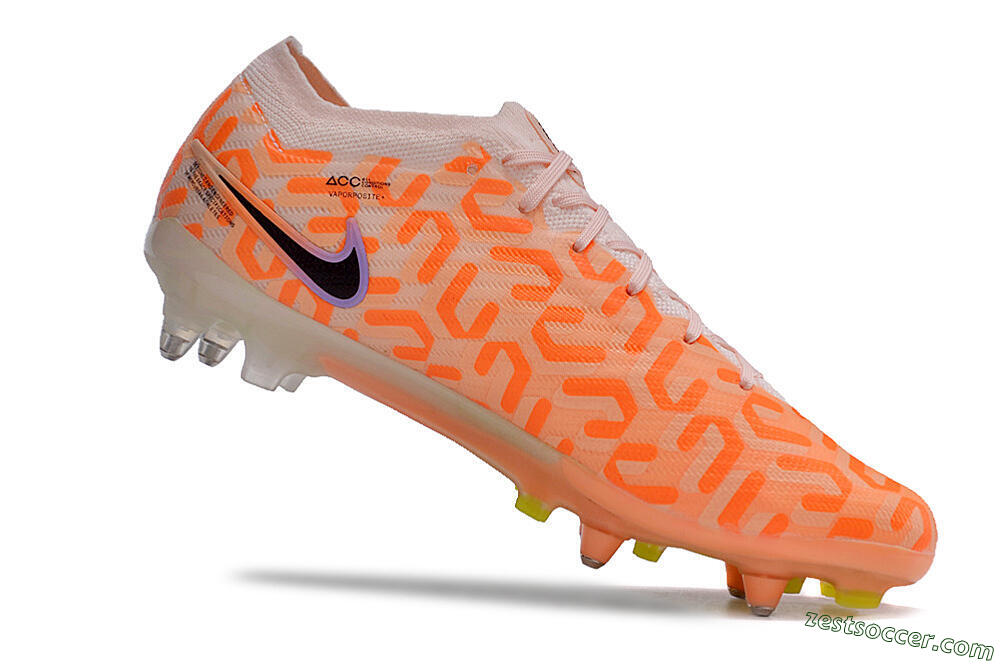Nike Air Zoom Mercurial Vapor 15 Elite SG Low-Tops Soccer Cleats - Orange/Pink/Black/Purple 4