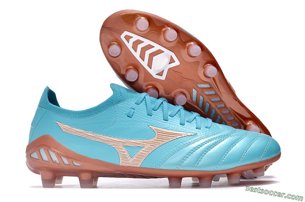 Mizuno Morelia Neo 3 Made in Japan FG Low-Tops Soccer Cleats - Blue/Brown 0