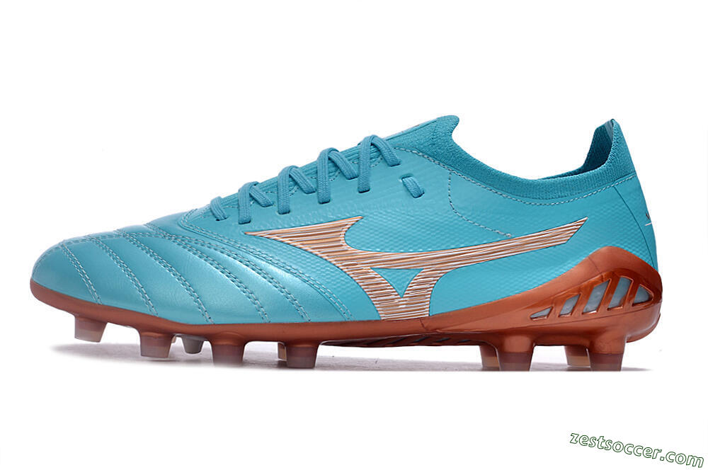 Mizuno Morelia Neo 3 Made in Japan FG Low-Tops Soccer Cleats - Blue/Brown 2