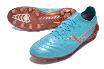 Mizuno Morelia Neo 3 Made in Japan FG Low-Tops Soccer Cleats - Blue/Brown