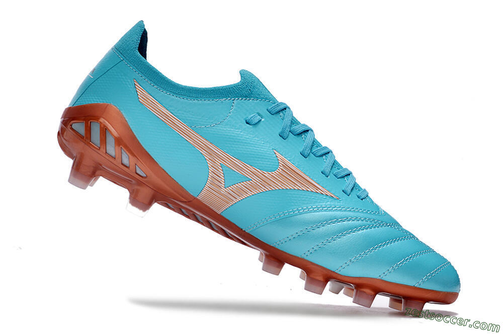 Mizuno Morelia Neo 3 Made in Japan FG Low-Tops Soccer Cleats - Blue/Brown 4