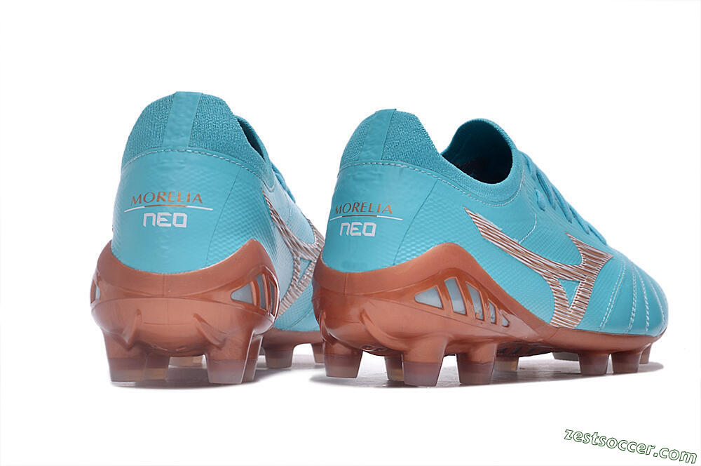 Mizuno Morelia Neo 3 Made in Japan FG Low-Tops Soccer Cleats - Blue/Brown 6