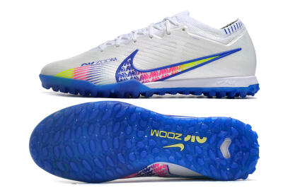 Nike Air Zoom Mercurial Vapor 15 Elite TF Low-Tops Soccer Shoes - White/Blue/Pink
