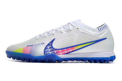 Nike Air Zoom Mercurial Vapor 15 Elite TF Low-Tops Soccer Shoes - White/Blue/Pink