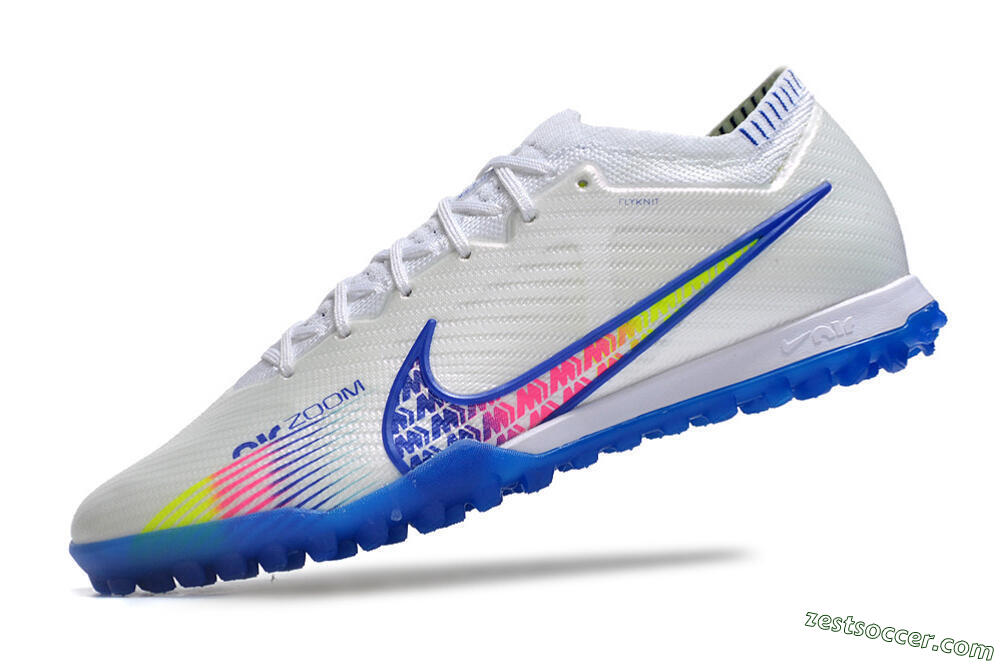 Nike Air Zoom Mercurial Vapor 15 Elite TF Low-Tops Soccer Shoes - White/Blue/Pink 5