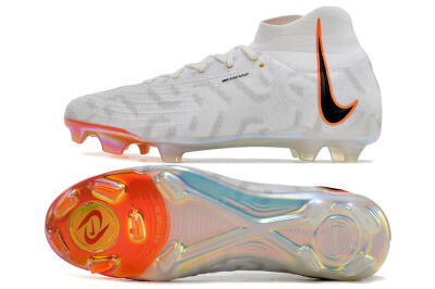 Nike Phantom Luna Elite FG High-Tops Soccer Cleats - White/Black/Orange