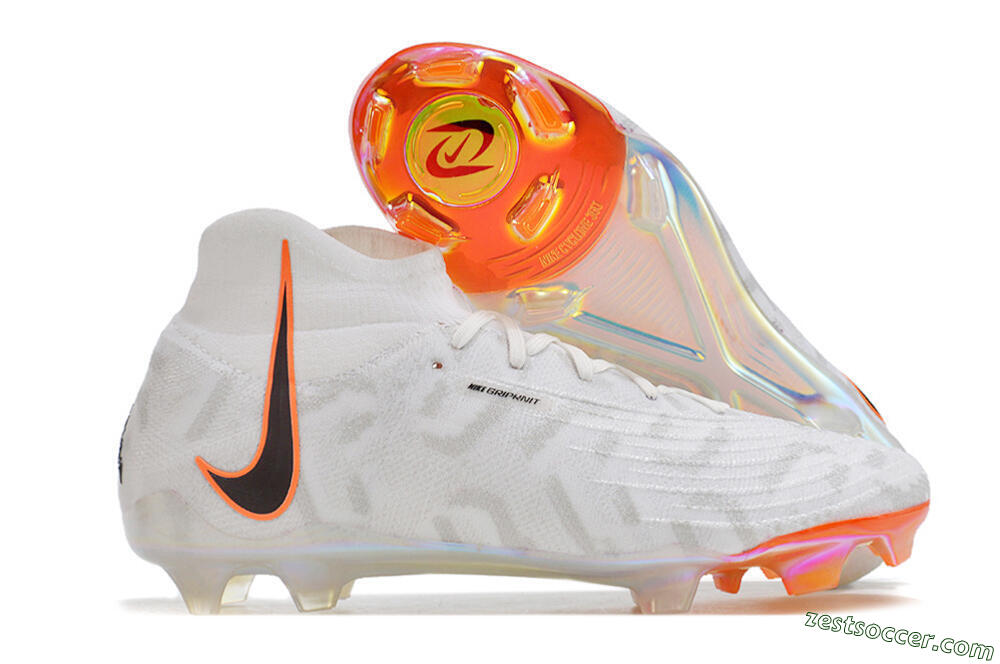 Nike Phantom Luna Elite FG High-Tops Soccer Cleats - White/Black/Orange 0