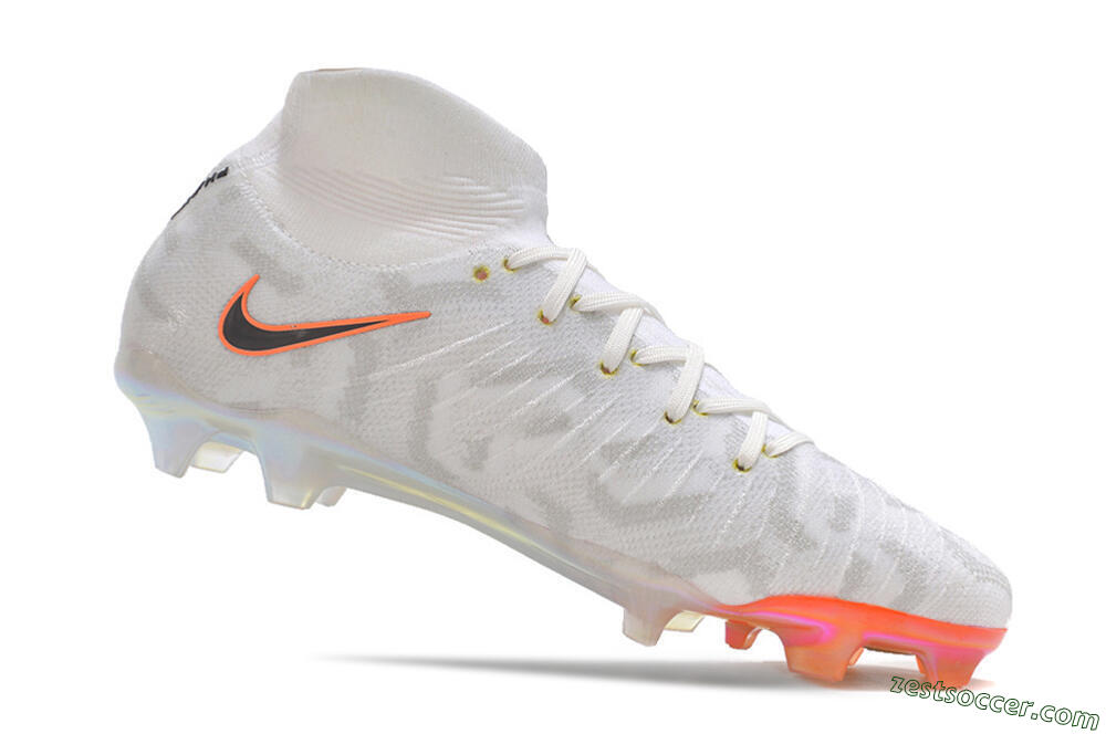 Nike Phantom Luna Elite FG High-Tops Soccer Cleats - White/Black/Orange 4