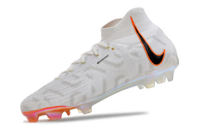 Nike Phantom Luna Elite FG High-Tops Soccer Cleats - White/Black/Orange