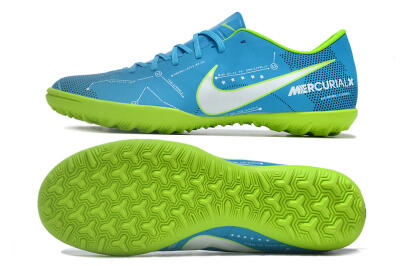 NIke Mercuricalx Victory 6 TF Low-Tops Soccer Shoes - Blue/Silver/Green