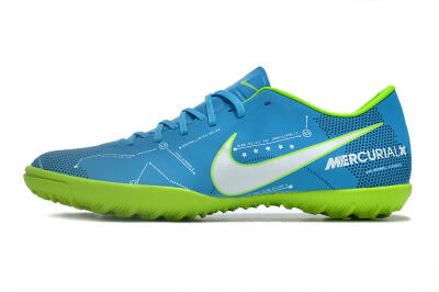 NIke Mercuricalx Victory 6 TF Low-Tops Soccer Shoes - Blue/Silver/Green