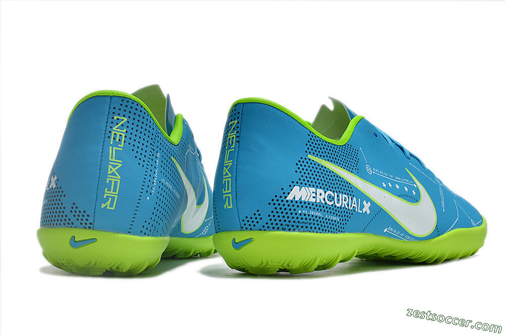 NIke Mercuricalx Victory 6 TF Low-Tops Soccer Shoes - Blue/Silver/Green 6