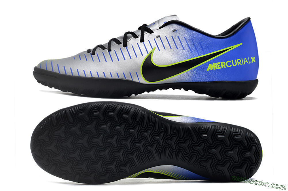 NIke Mercuricalx Victory 6 TF Low-Tops Soccer Shoes - Silver/Blue/Green/Black 1