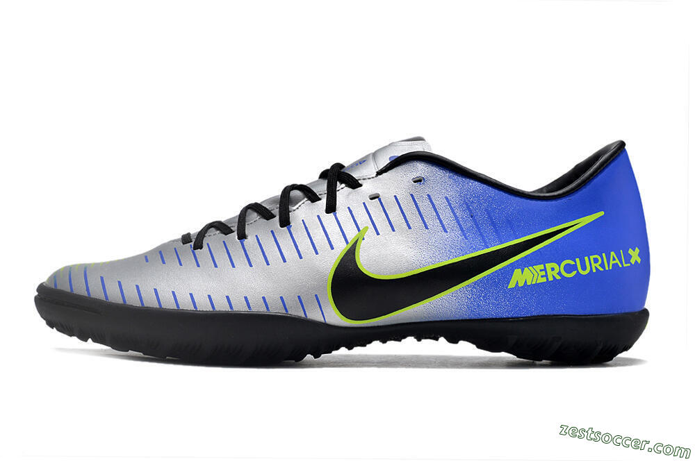 NIke Mercuricalx Victory 6 TF Low-Tops Soccer Shoes - Silver/Blue/Green/Black 2