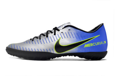 NIke Mercuricalx Victory 6 TF Low-Tops Soccer Shoes - Silver/Blue/Green/Black