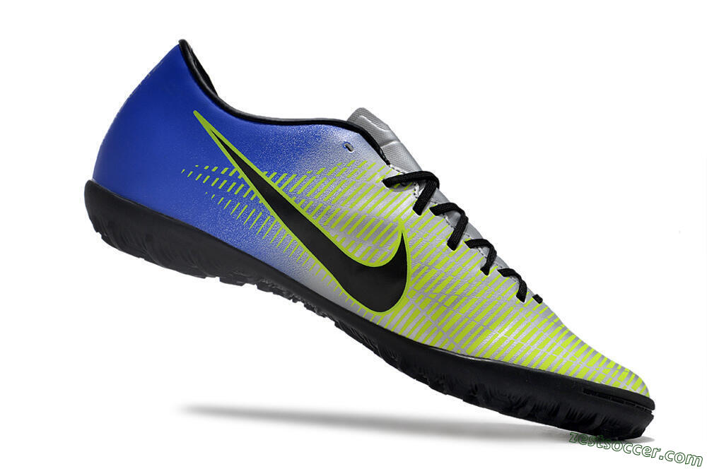 NIke Mercuricalx Victory 6 TF Low-Tops Soccer Shoes - Silver/Blue/Green/Black 4