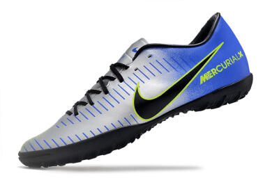 NIke Mercuricalx Victory 6 TF Low-Tops Soccer Shoes - Silver/Blue/Green/Black