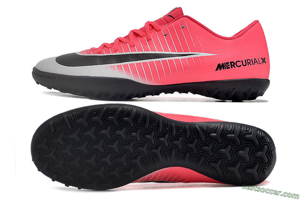 NIke Mercuricalx Victory 6 TF Low-Tops Soccer Shoes - Pink/Grey/Black 1