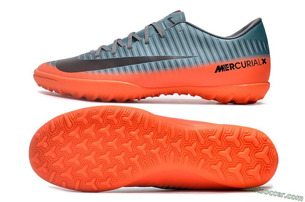 NIke Mercuricalx Victory 6 TF Low-Tops Soccer Shoes - Blue/Black/Orange 1