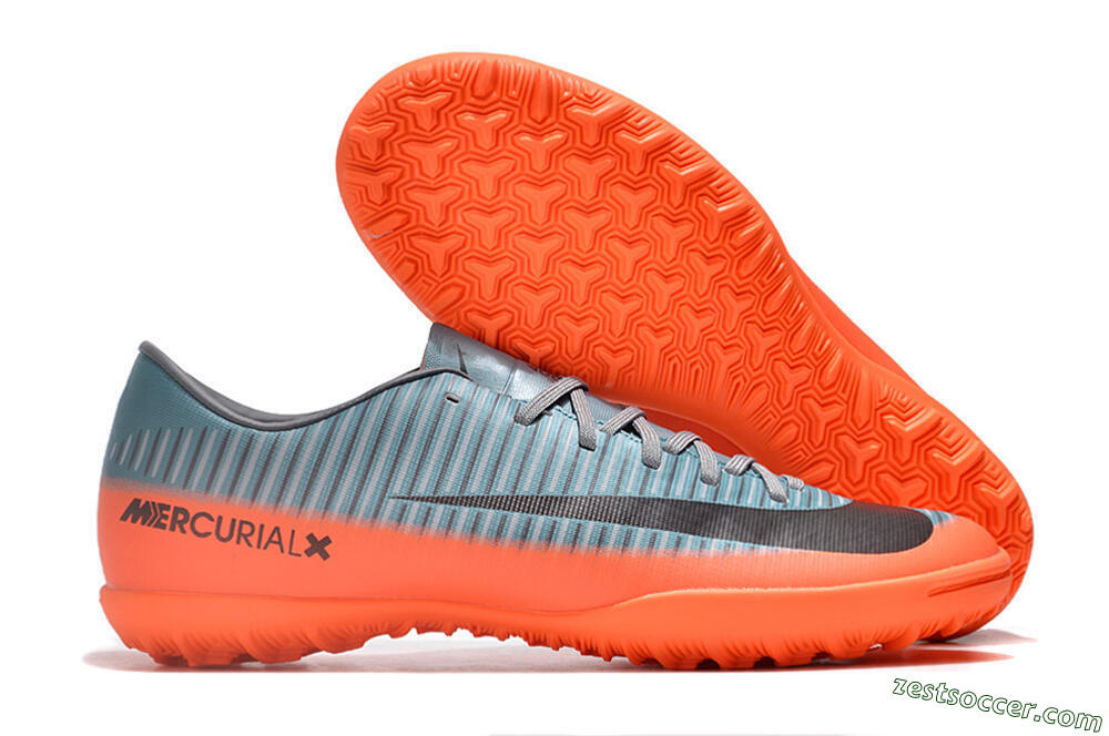 NIke Mercuricalx Victory 6 TF Low-Tops Soccer Shoes - Blue/Black/Orange 0