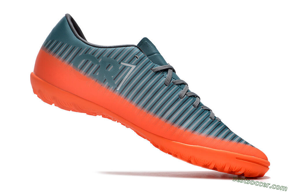 NIke Mercuricalx Victory 6 TF Low-Tops Soccer Shoes - Blue/Black/Orange 4