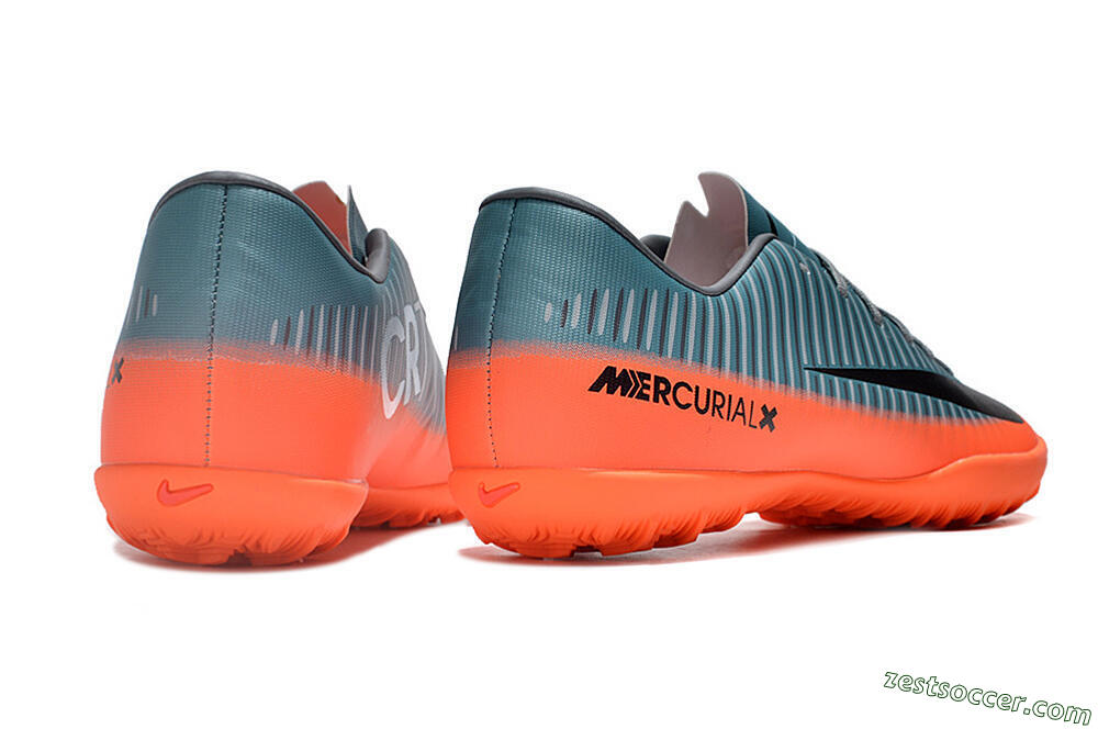 NIke Mercuricalx Victory 6 TF Low-Tops Soccer Shoes - Blue/Black/Orange 6