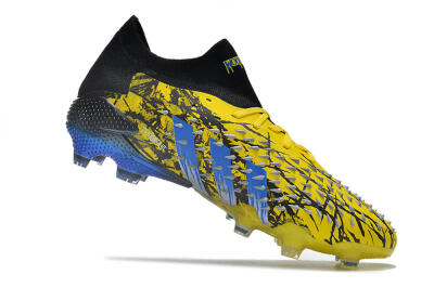 Adidas Predator Freak.1 Low FG Low-Tops Soccer Cleats - Yellow/Black/Blue