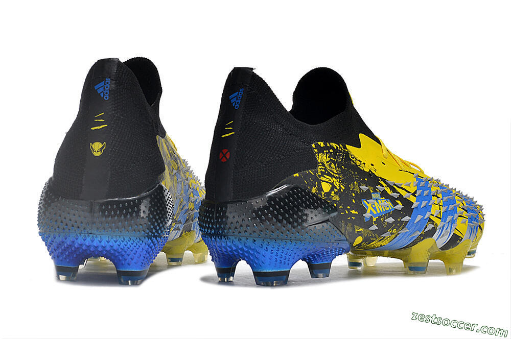 Adidas Predator Freak.1 Low FG Low-Tops Soccer Cleats - Yellow/Black/Blue 6
