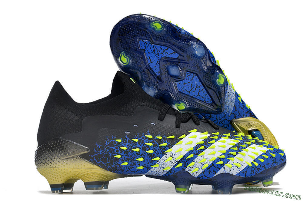 Adidas Predator Freak.1 Low FG Low-Tops Soccer Cleats - Black/Blue/Green 0