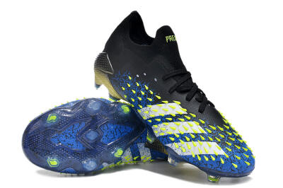 Adidas Predator Freak.1 Low FG Low-Tops Soccer Cleats - Black/Blue/Green
